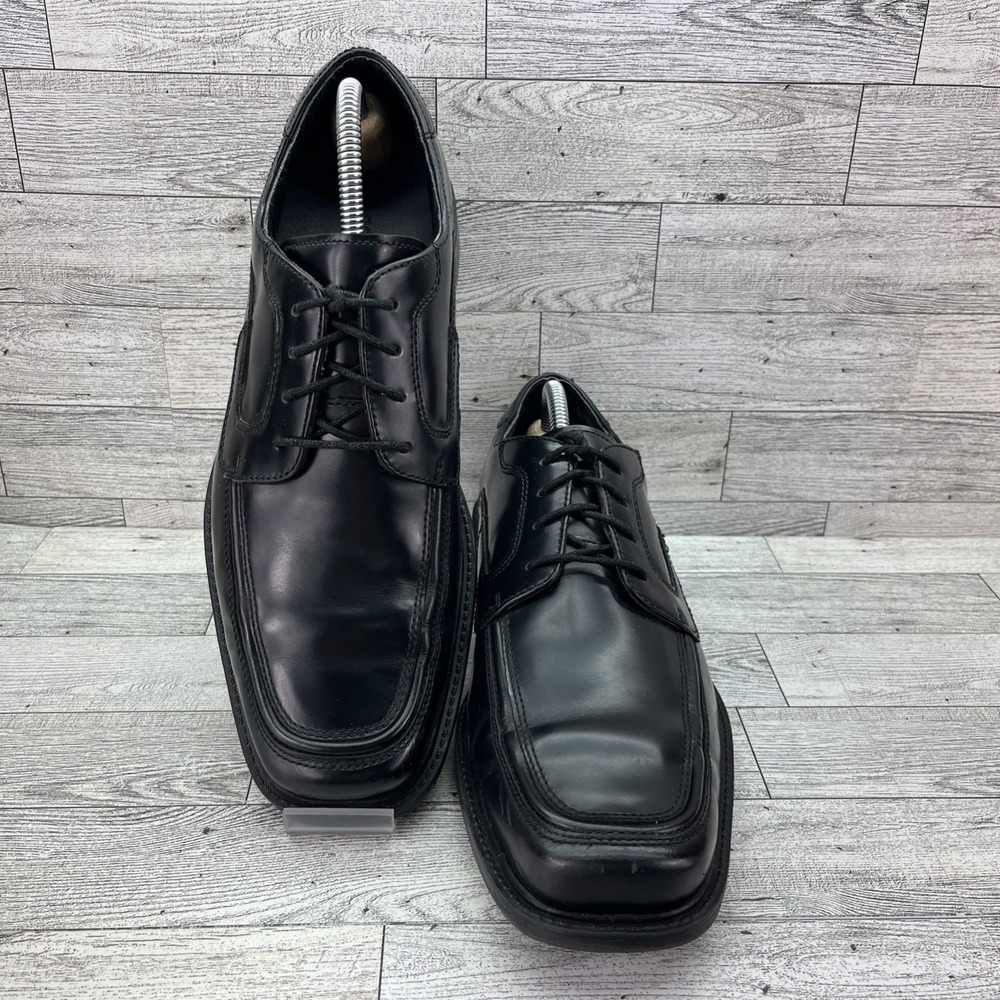Rockport Apron Toe Oxford‎ Black Leather Dress Shoes K57116 Men Size 10